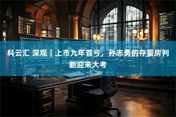 科云汇 深观｜上市九年首亏，孙志勇的存量房判断迎来大考